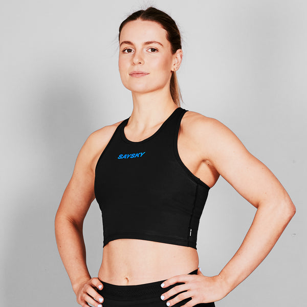 SAYSKY Flow Race Crop Top SPORT-BH 901 - BLACK