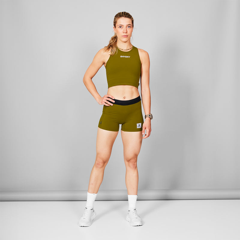 SAYSKY Flow Race Crop Top SPORT-BH 310 - GREEN