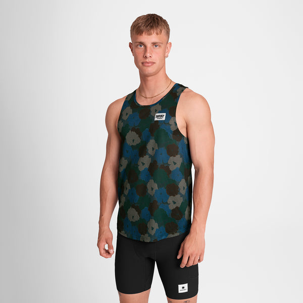 SAYSKY Flower Combat Singlet SINGLETS 1046 - BLUE AOP