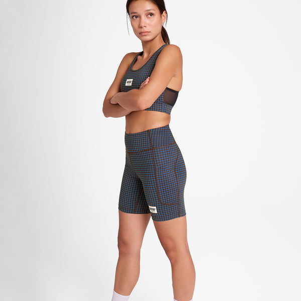 SAYSKY Houndstooth Combat+ Short Tights 7'' TIGHTS 1047 - BLUE AOP
