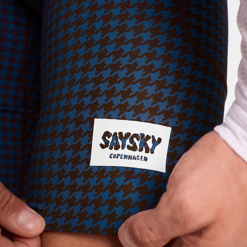 SAYSKY Houndstooth Combat+ Short Tights 9'' TIGHTS 1047 - BLUE AOP