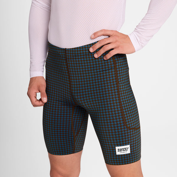 SAYSKY Houndstooth Combat+ Short Tights 9'' TIGHTS 1047 - BLUE AOP