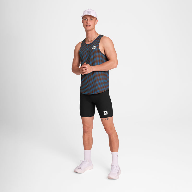SAYSKY Houndstooth Combat Singlet SINGLETS 1047 - BLUE AOP