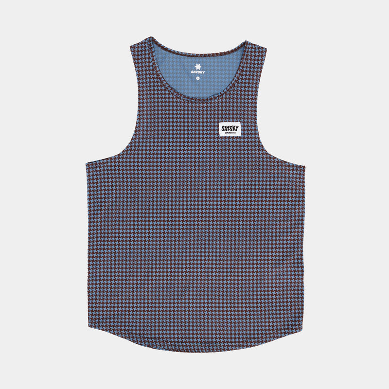 SAYSKY Houndstooth Combat Singlet SINGLETS 1047 - BLUE AOP