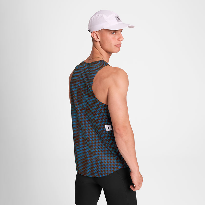 SAYSKY Houndstooth Combat Singlet SINGLETS 1047 - BLUE AOP