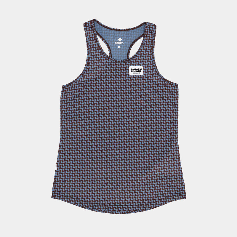 SAYSKY Houndstooth Combat Singlet TANK 1047 - BLUE AOP