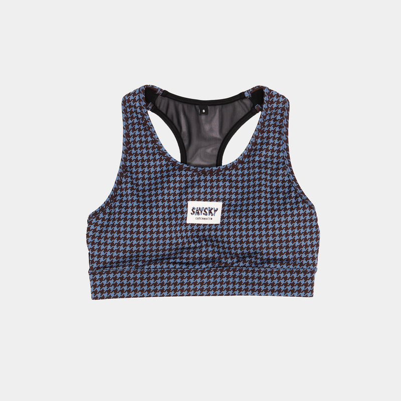 SAYSKY Houndstooth Combat Sports Bra SPORT-BH 1047 - BLUE AOP