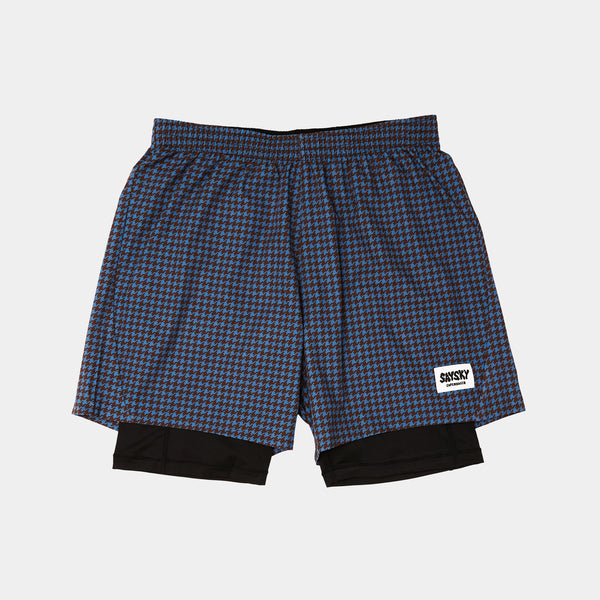 SAYSKY Houndstooth Pace 2 in 1 Shorts 5'' SHORTS 1047 - BLUE AOP