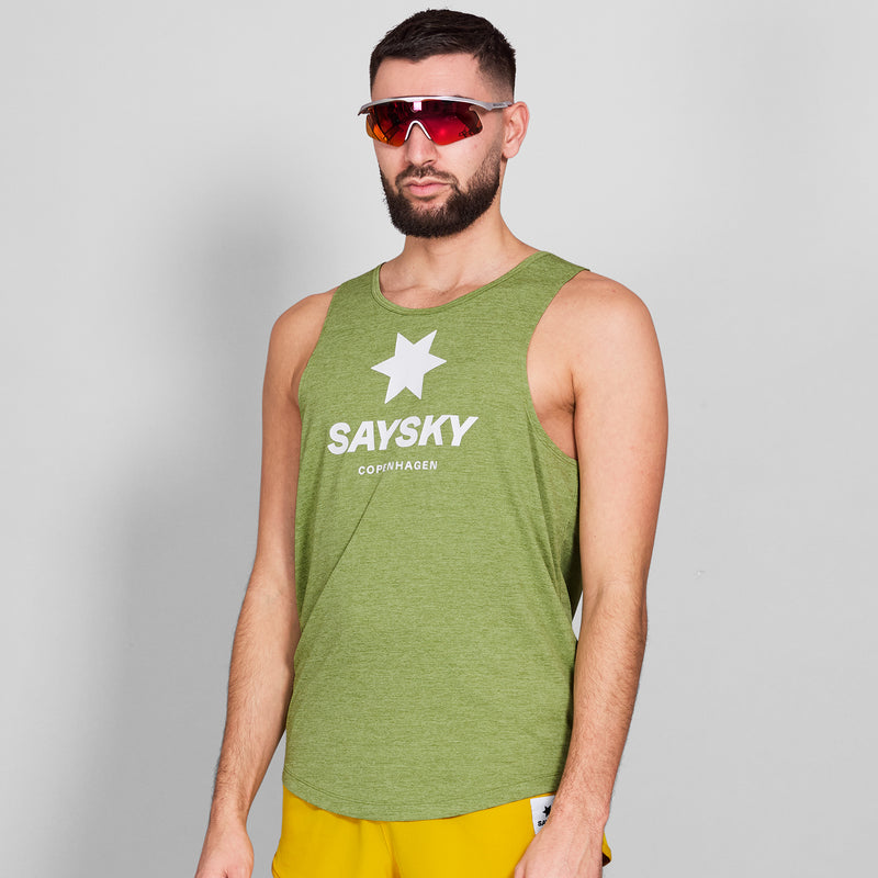 SAYSKY Logo Combat Pro Singlet SINGLETS 3009 - GREEN MELANGE