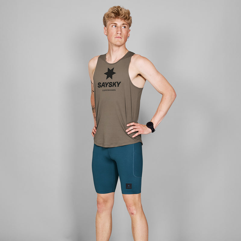 SAYSKY Logo Combat Singlet SINGLETS 7005 - BROWN MELANGE