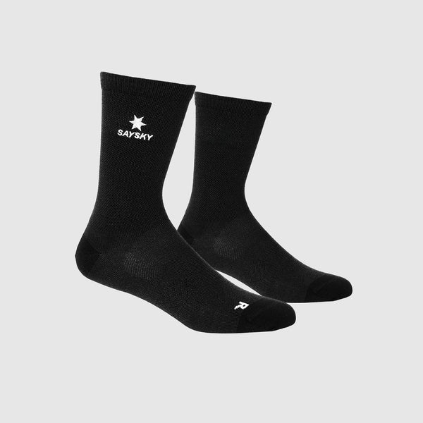 SAYSKY Logo High Merino Socks 600 SOCKEN 901 - BLACK