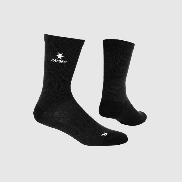 SAYSKY Logo High Merino Socks 600 SOCKEN 901 - BLACK