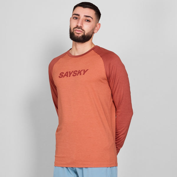 SAYSKY Logo Pace Long Sleeve LONGSLEEVES 5005 - RED MELANGE