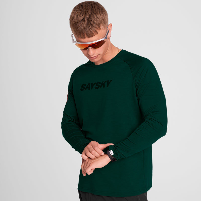 SAYSKY Logo Pace Long Sleeve LONGSLEEVES 3010 - GREEN
