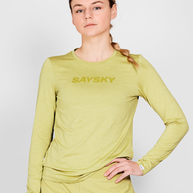 SAYSKY Logo Pace Longsleeve LONGSLEEVES 3008 - GREEN MELANGE