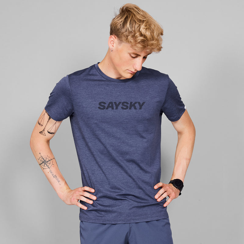 SAYSKY Logo Pace T-shirt T-SHIRTS 2007 - BLUE MELANGE