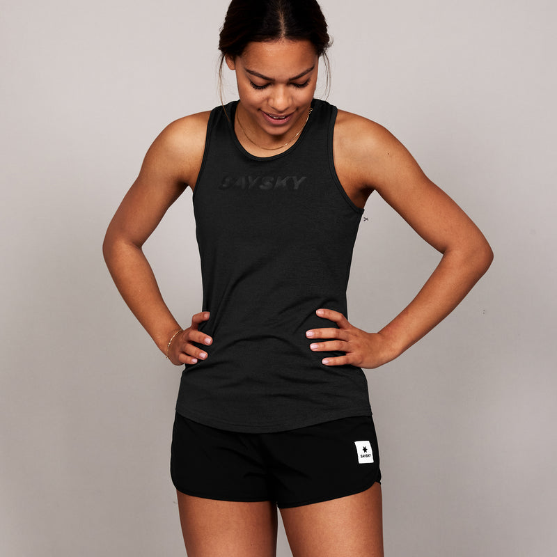 SAYSKY Logo Pace Top SINGLETS 9001 - BLACK