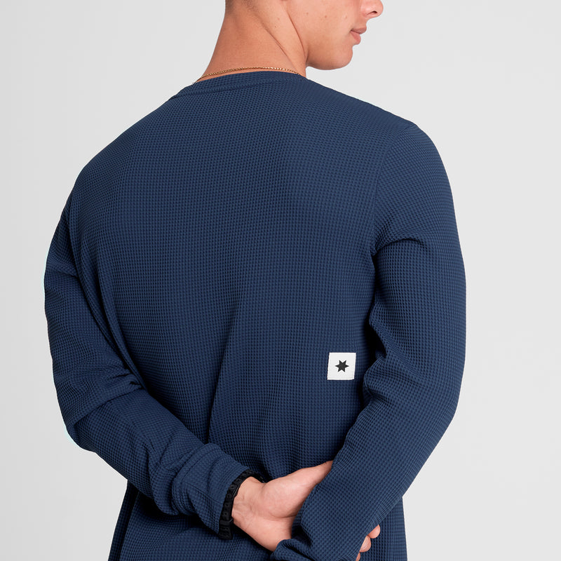 SAYSKY Motion Waffle Long Sleeve LONGSLEEVES 222 - BLUE