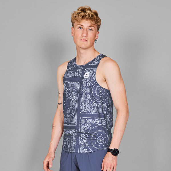 SAYSKY Paisley Combat Singlet SINGLETS 1020 - BLUE PAISLEY AOP