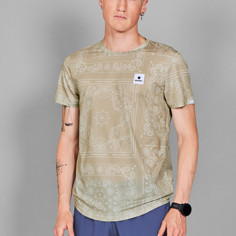 SAYSKY Paisley Combat T-shirt T-SHIRTS 1021 - BEIGE PAISLEY AOP