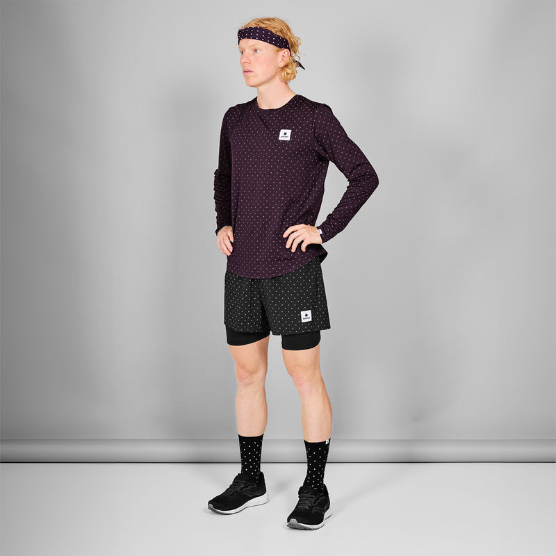 SAYSKY Polka 2 In 1 Pace Shorts 5'' SHORTS 1018 - BLACK AOP