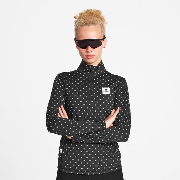 SAYSKY Reflective Pace Half Zip LONGSLEEVES 1018 - BLACK AOP