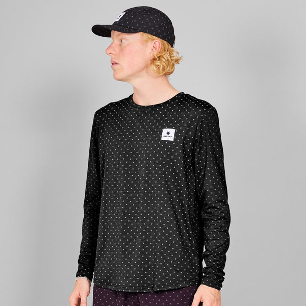 SAYSKY Reflective Polka Pace Longsleeve LONGSLEEVES 1018 - BLACK AOP