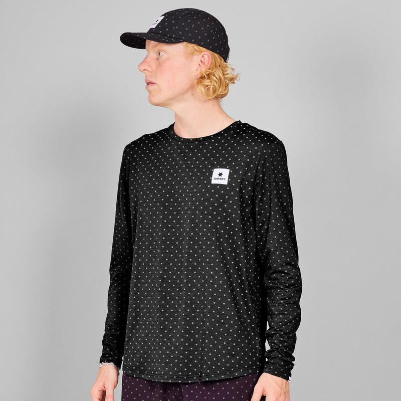 SAYSKY Reflective Polka Pace Longsleeve LONGSLEEVES 1018 - BLACK AOP