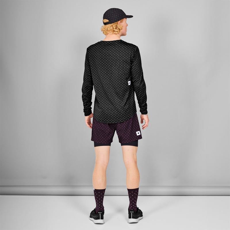 SAYSKY Reflective Polka Pace Longsleeve LONGSLEEVES 1018 - BLACK AOP