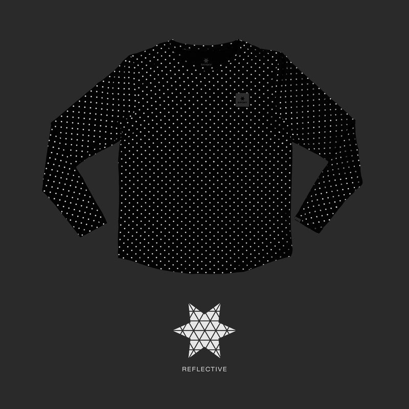 SAYSKY Reflective Polka Pace Longsleeve LONGSLEEVES 1018 - BLACK AOP