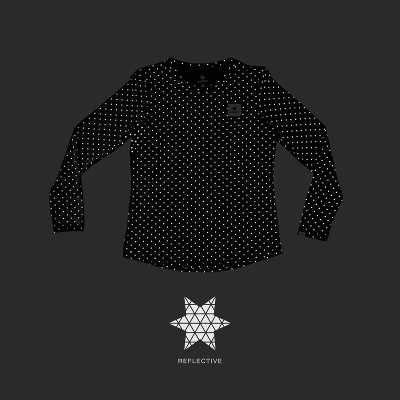 SAYSKY Reflective Polka Pace Longsleeve LONGSLEEVES 1018 - BLACK AOP