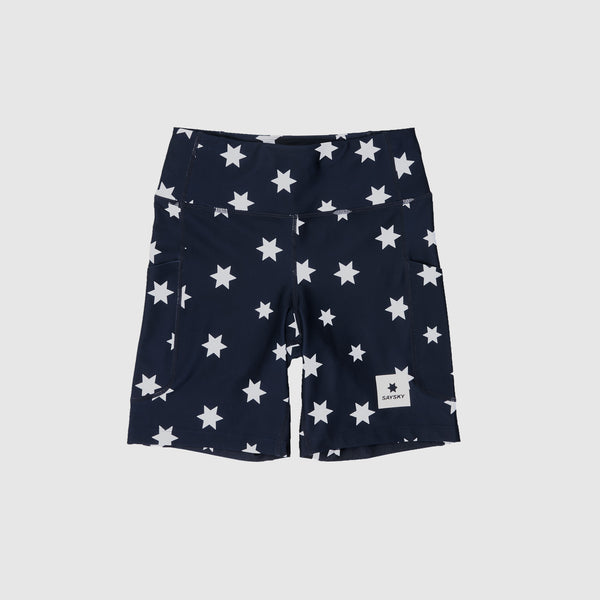 SAYSKY Star Combat+ Short Tights 7'' TIGHTS 1028 - BLUE/WHITE AOP