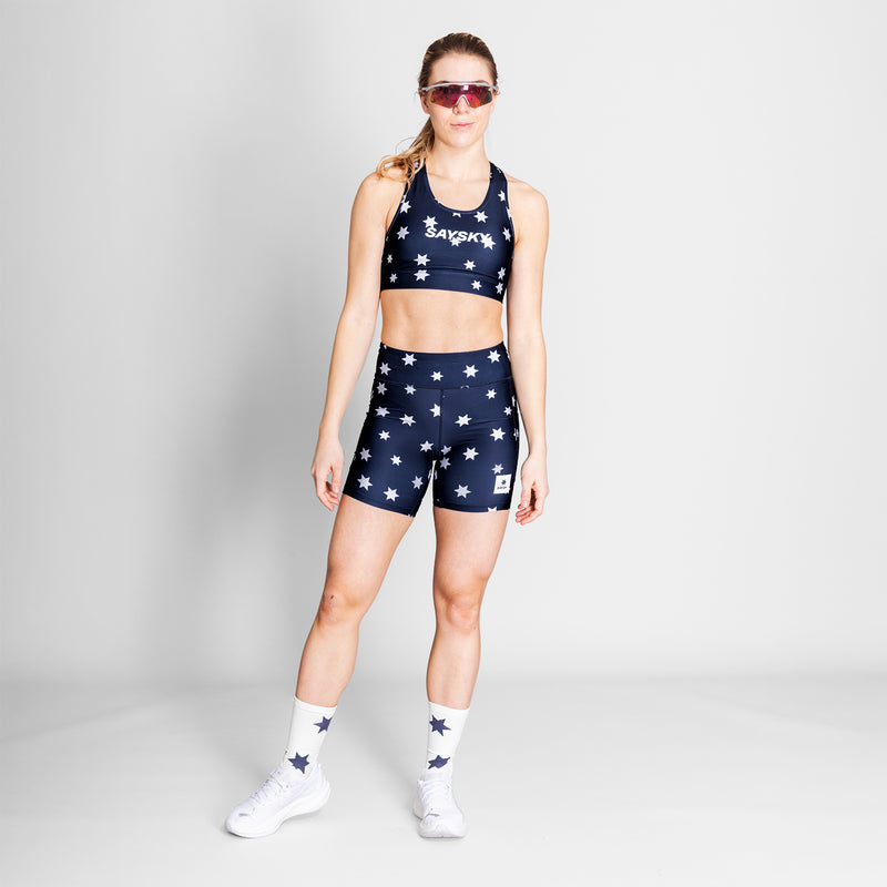 SAYSKY Star Combat+ Short Tights 7'' TIGHTS 1028 - BLUE/WHITE AOP