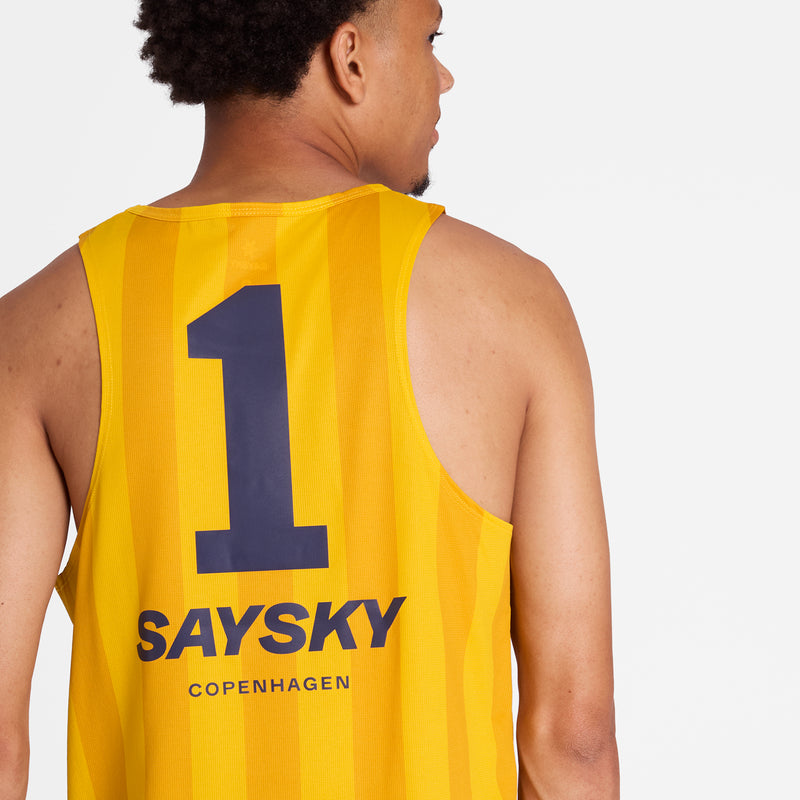 SAYSKY Stripe Combat Singlet SINGLETS 008 - YELLOW AOP