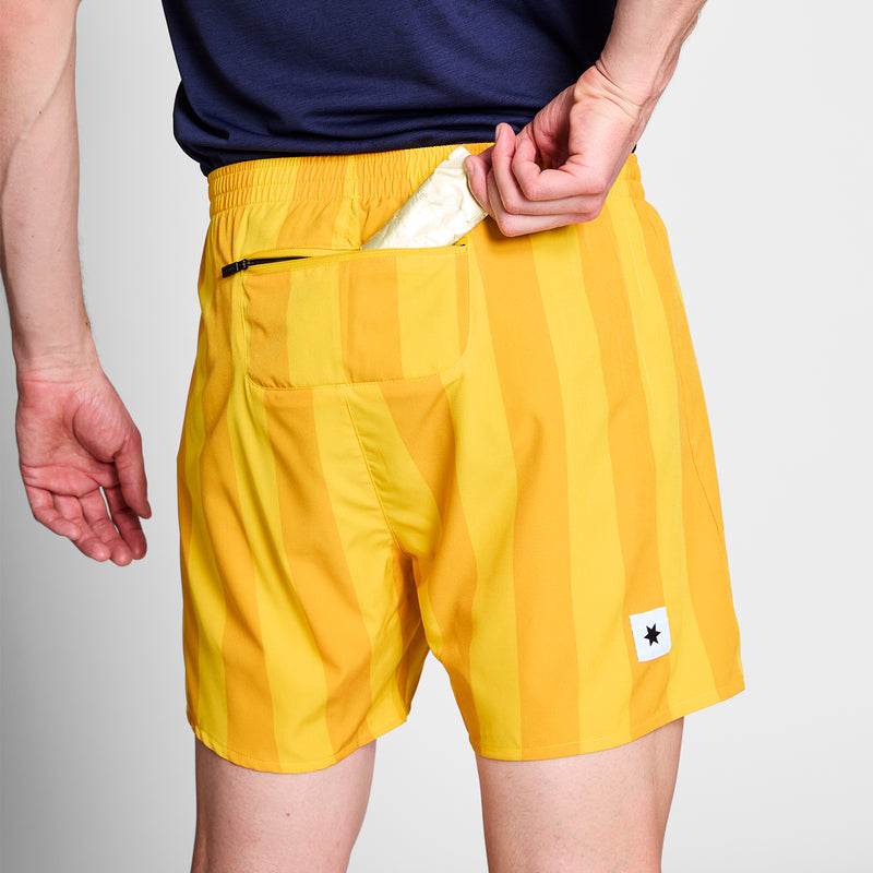 SAYSKY Stripe Pace Shorts 5'' SHORTS 008 - YELLOW AOP