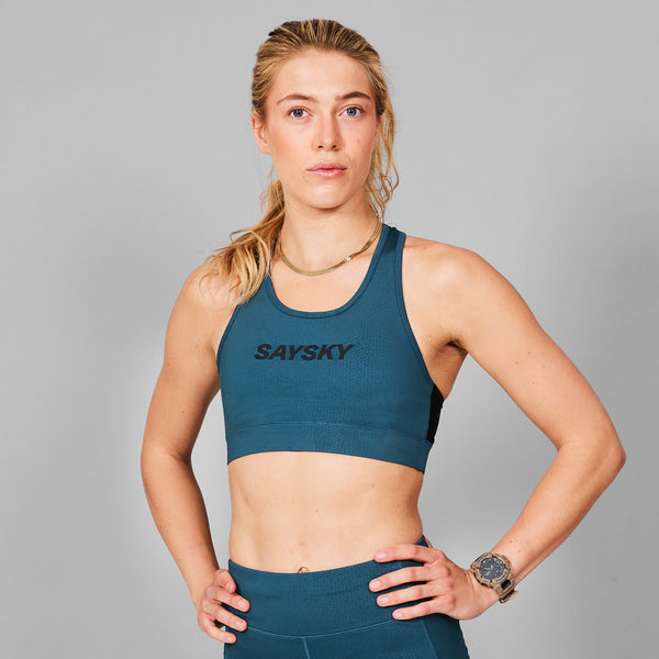 SAYSKY Logo Combat Sports Bra SPORT-BH 208 - BLUE