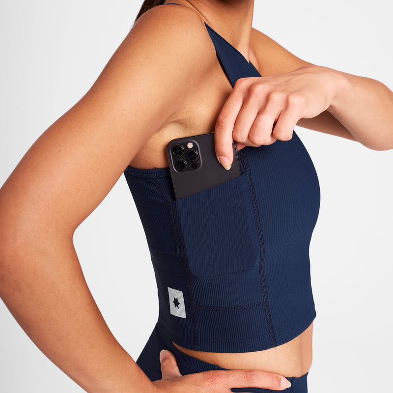 SAYSKY Combat Rib Crop Top TOP 201 - BLUE