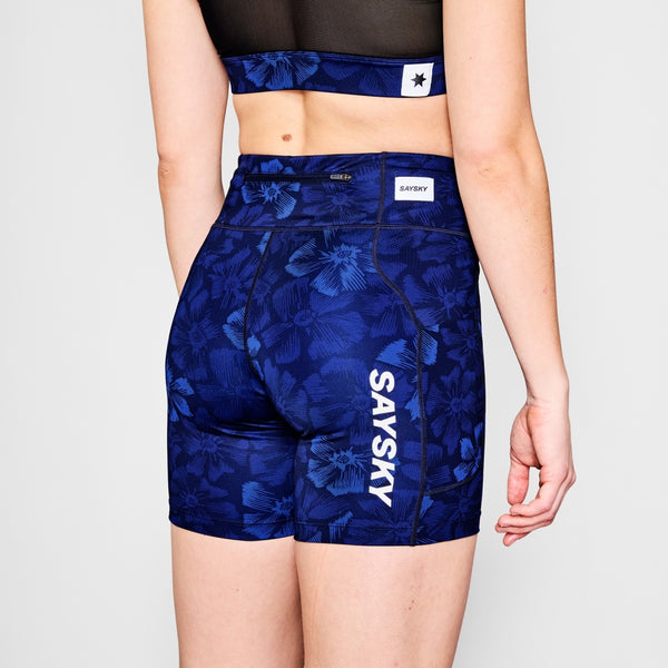 SAYSKY W Flower Combat+ Short Tights 7" TIGHTS 1029 - BLUE AOP