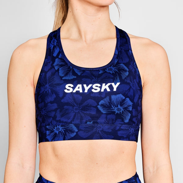 SAYSKY W Flower Combat Sports Bra SPORT-BH 1029 - BLUE AOP