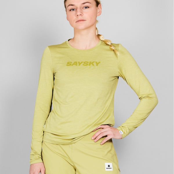 SAYSKY W Logo Pace Long Sleeve LONGSLEEVES 3008 - GREEN MELANGE