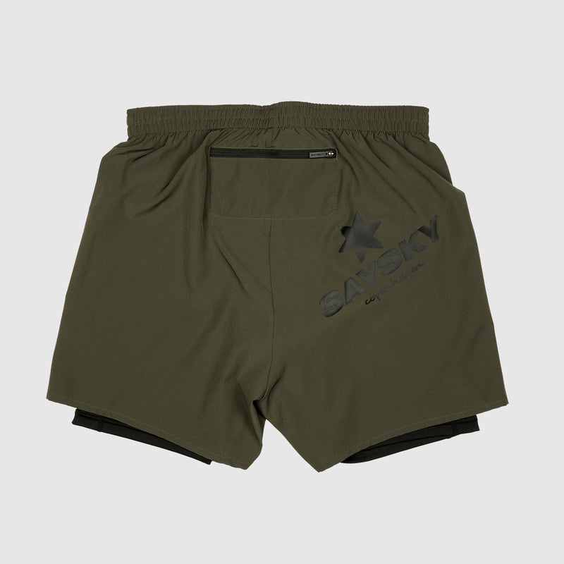 SAYSKY 2 In 1 Pace Shorts 5'' SHORTS OLIVE
